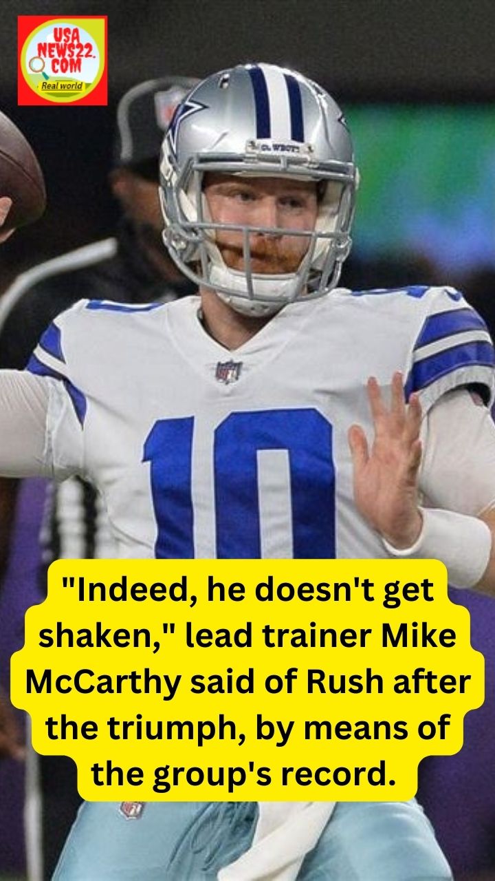 Mike McCarthy on reinforcement QB Cooper Rush driving Cowpokes to consecutive wins: 'He doesn't get shaken'